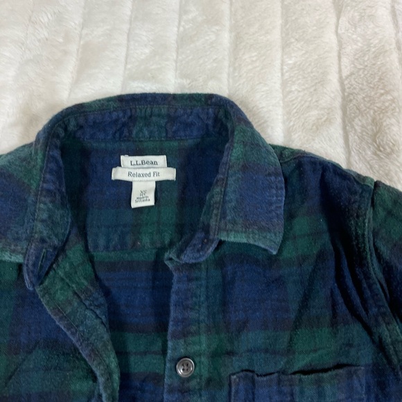 L.L. Bean Tops - L.L. Bean XSP Blue Green Plaid Flannel Preppy Fall Winter Button Shirt Casual